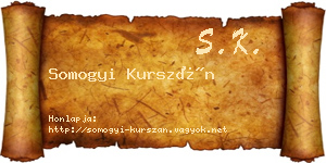 Somogyi Kurszán névjegykártya